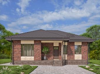 Одноэтажный дом с тремя спальнями и просторной гостиной